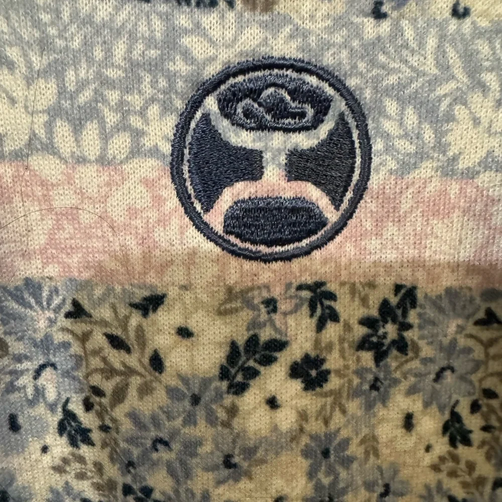 Hooey Women’s Ditzy Floral Hoodie Blue Cream Pullover Kangaroo Pocket M - Picture 9 of 10